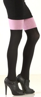 Pink Black Signature Cotton Tights