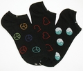 Peace Love Harmony No-Shows Socks 3-pair pack
